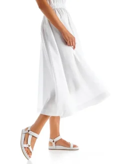 Leder-Sandalen in Weiß