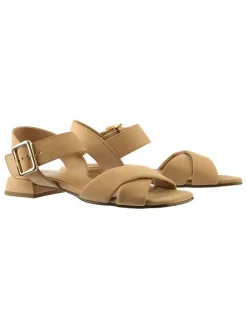 Leder-Sandalen "Korinna" in Hellbraun