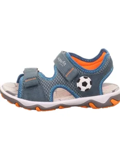 Leder-Sandalen "Mike 3.0" in Grau/ Blau/ Orange