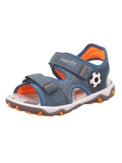 Leder-Sandalen "Mike 3.0" in Grau/ Blau/ Orange