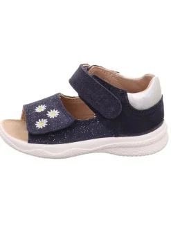 Leder-Sandalen "Polly" in Dunkelblau/ Weiß