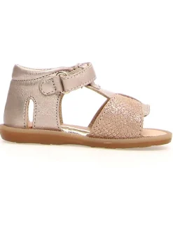 Leder-Sandalen "Quarzo" in Rosa