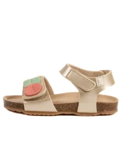 Leder-Sandalen "Rosso" in Gold