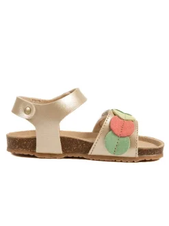 Leder-Sandalen "Rosso" in Gold