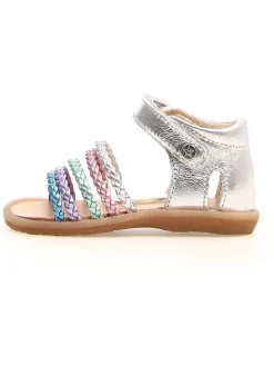 Leder-Sandalen "Rubino" in Silber