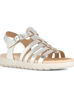 Leder-Sandalen "Soleima" in Silber