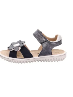 Leder-Sandalen "Sparkle" in Dunkelblau/ Weiß