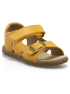 Leder-Sandalen "Stream" in Gelb