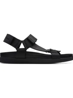 Leder-Sandalen "Sunder Range" in Schwarz
