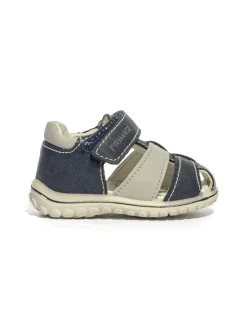 Leder-Sandalen "Sweet" in Dunkelblau/ Beige