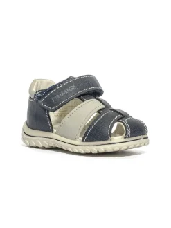 Leder-Sandalen "Sweet" in Dunkelblau/ Beige