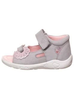 Leder-Sandalen "Sylvie" in Grau/ Rosa