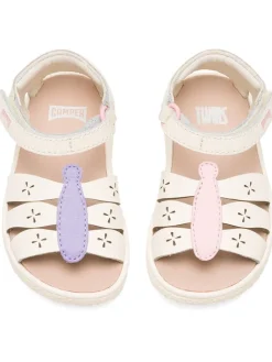 Leder-Sandalen "TWS" in Creme