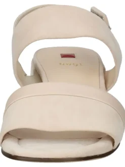 Leder-Sandaletten in Beige