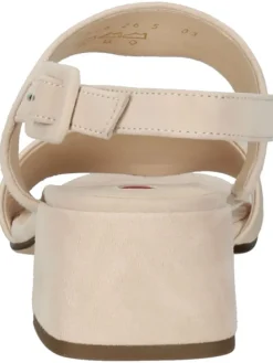 Leder-Sandaletten in Beige