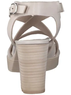 Leder-Sandaletten in Beige