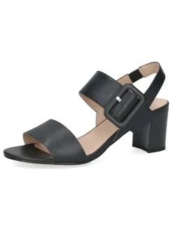 Leder-Sandaletten in Dunkelblau