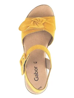 Leder-Sandaletten in Gelb