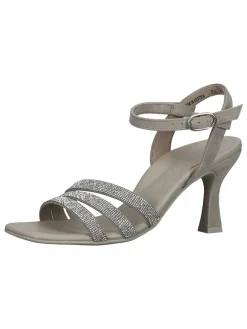 Leder-Sandaletten in Grau