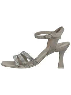 Leder-Sandaletten in Grau