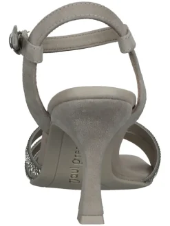 Leder-Sandaletten in Grau