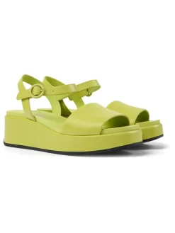 Leder-Sandaletten in Grün