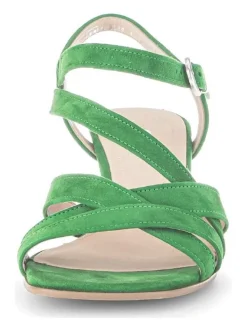Leder-Sandaletten in Grün