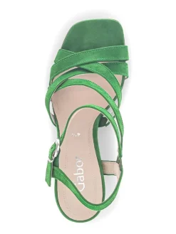 Leder-Sandaletten in Grün