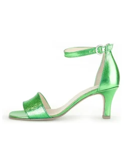 Leder-Sandaletten in Grün