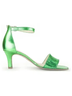 Leder-Sandaletten in Grün