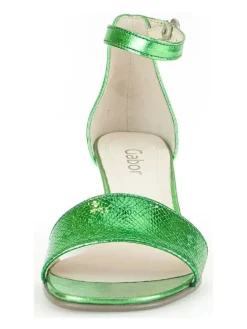 Leder-Sandaletten in Grün