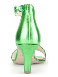 Leder-Sandaletten in Grün