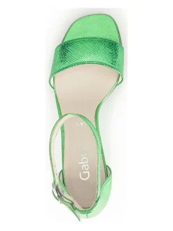 Leder-Sandaletten in Grün