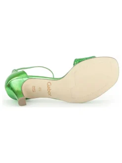 Leder-Sandaletten in Grün