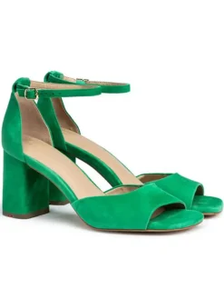 Leder-Sandaletten in Grün