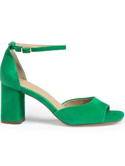 Leder-Sandaletten in Grün