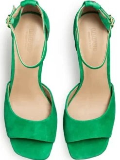 Leder-Sandaletten in Grün