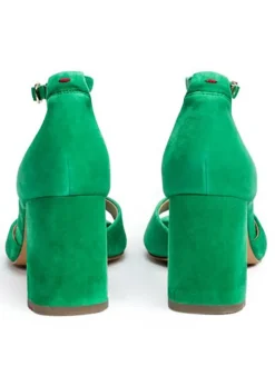 Leder-Sandaletten in Grün