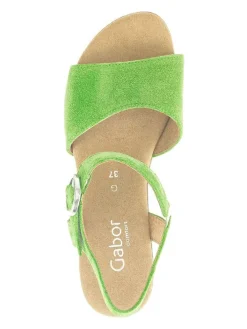 Leder-Sandaletten in Grün