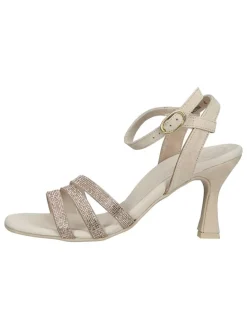 Leder-Sandaletten in Hellbraun