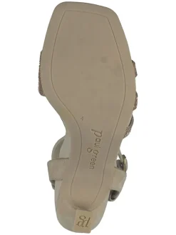 Leder-Sandaletten in Hellbraun