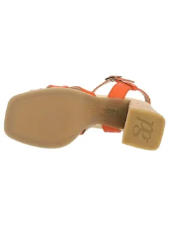 Leder-Sandaletten in Orange