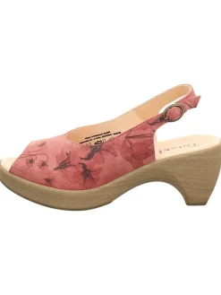 Leder-Sandaletten in Pink