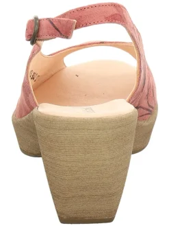 Leder-Sandaletten in Pink