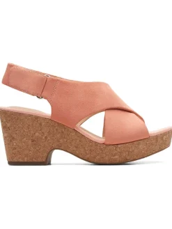 Leder-Sandaletten in Rosa