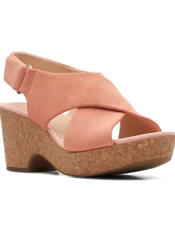 Leder-Sandaletten in Rosa