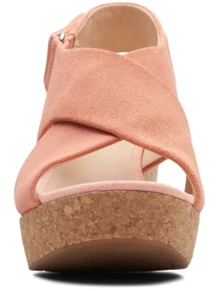 Leder-Sandaletten in Rosa