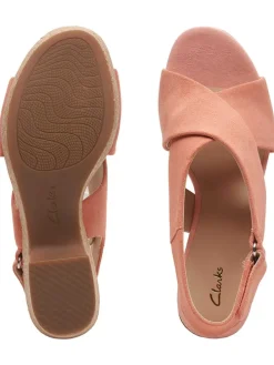 Leder-Sandaletten in Rosa