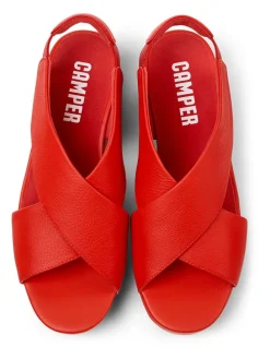 Leder-Sandaletten in Rot