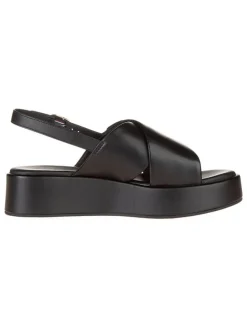 Leder-Sandaletten in Schwarz